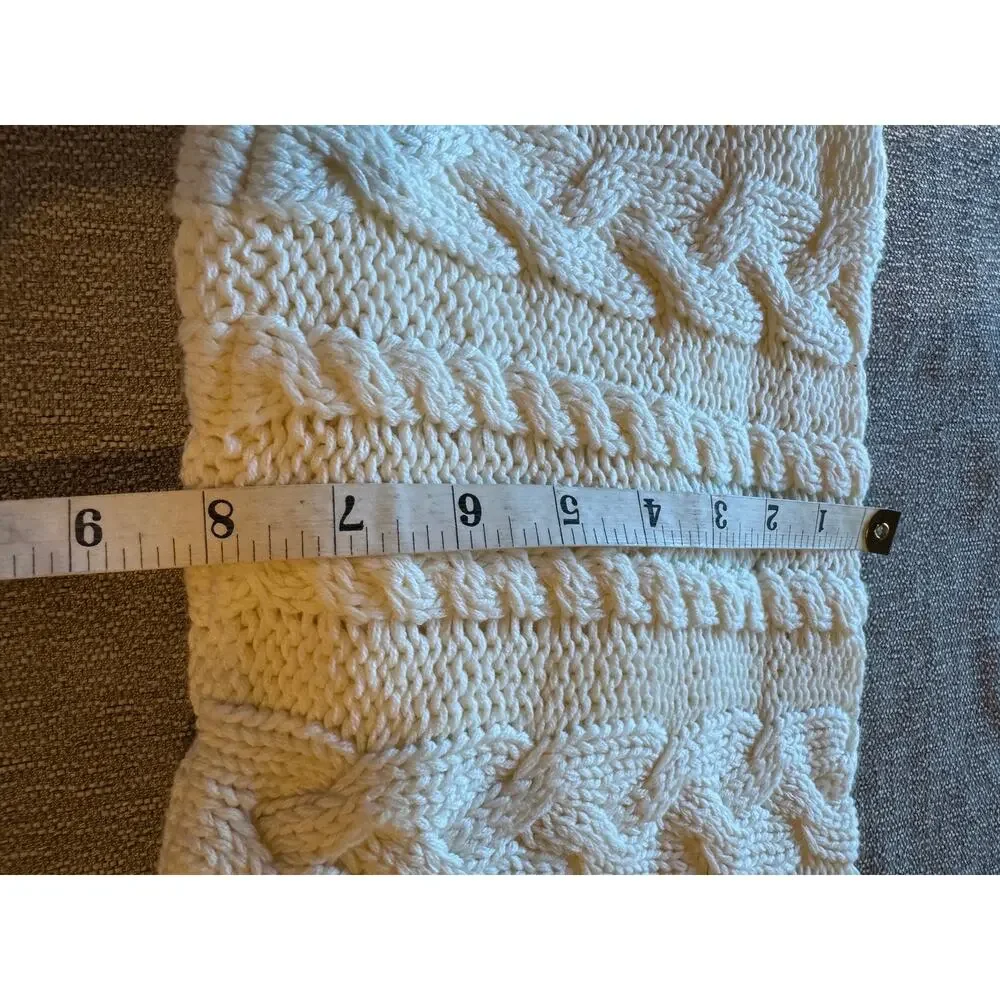 The Limited Cream Cable Knit Neck Scarf  Ear Warmer Cotton Acrylic NWT